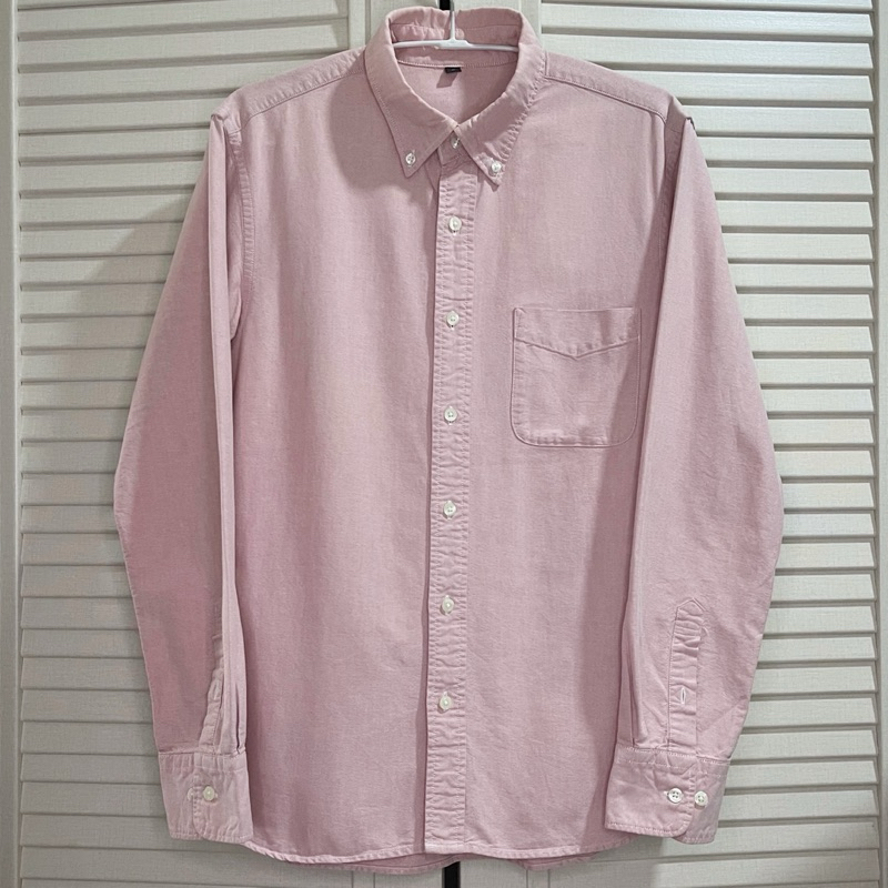 Muji - เสื้อกระดุม Oxford - Pink Salmon - Size L fit M