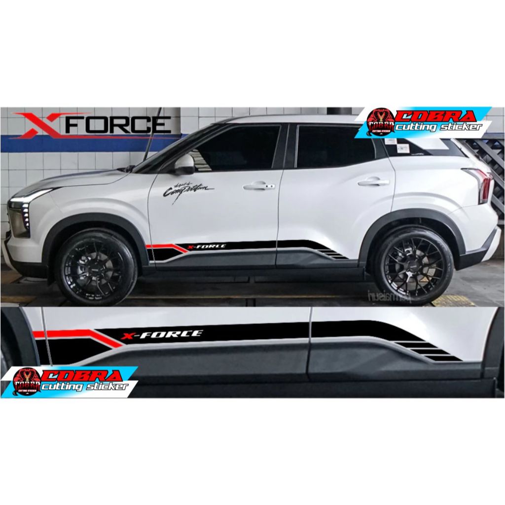 สติ๊กเกอร์ติดรถยนต์ Mitsubishi X FORCE CUTTING XFORCE สติ๊กเกอร์ติดตัวถังด้านข้างรถยนต์