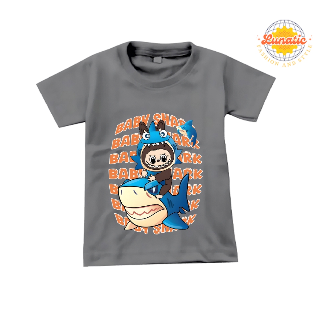 เสื้อยืดเด็ก Viral พร้อม LABUBU BABY SHARK motif ไซส์ 1-10 ปี