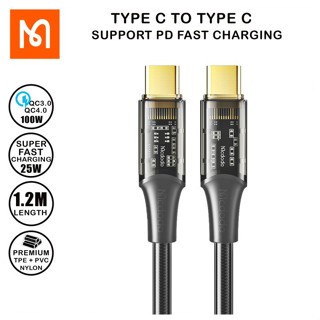 MCDODO CA-2110 Data Charger cable Type C to C Transparent data cable 100W 5A QC 4.0