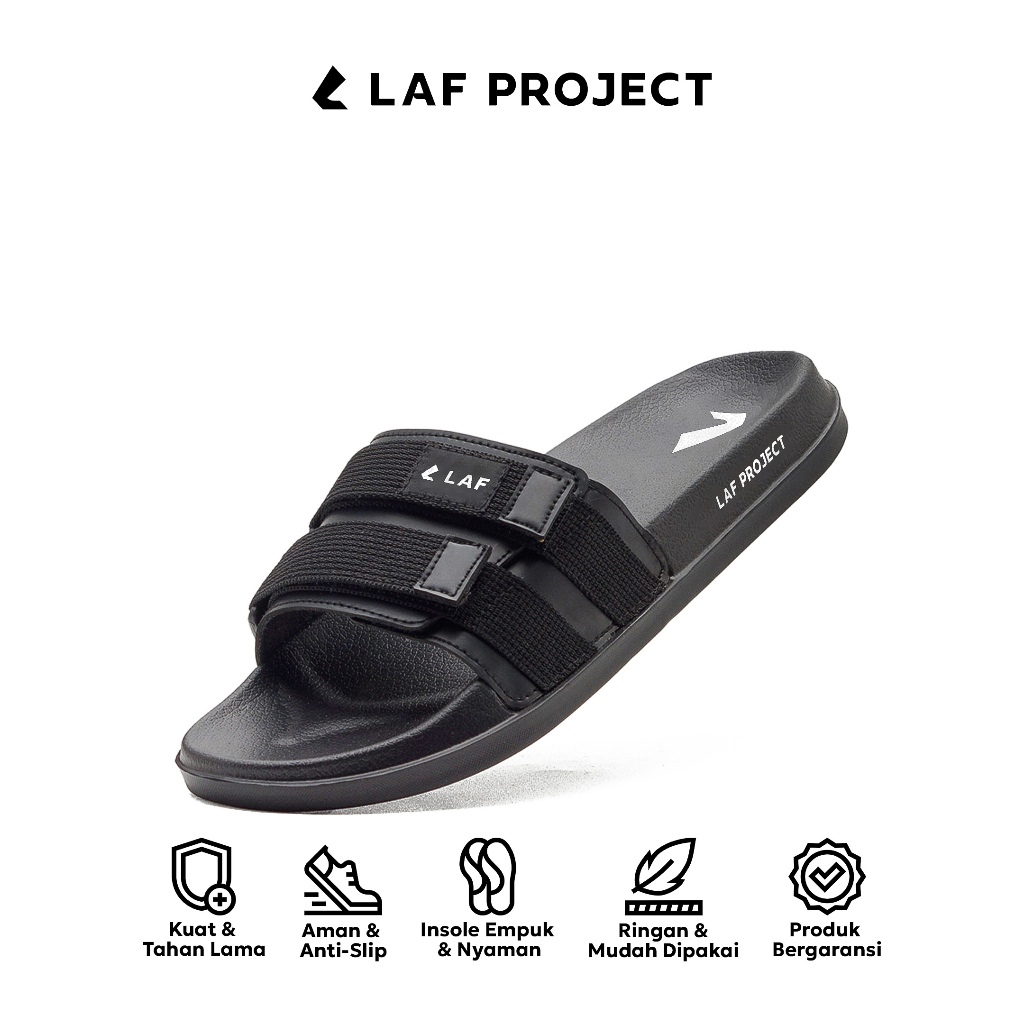 รองเท้าแตะสไลด์ผู้ชายรองเท้าแตะกันลื่นน้ําหนักเบาสีดํา Gorka Slides LAF Project