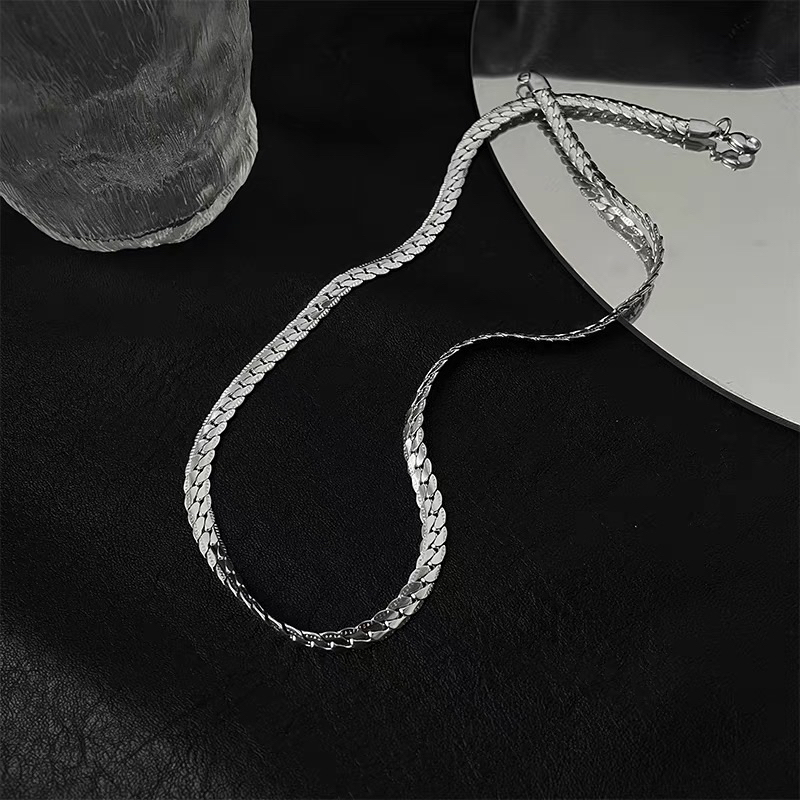 NEWEST MENS TITANIUM CHAIN NECKLACE, SNAKE SCALE, ANTI-RUST, ANTI-FADE