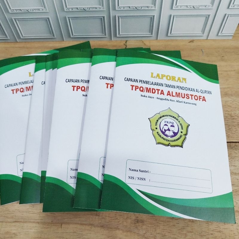 รายงาน B5 ประเมินผลการเรียนรู้สําหรับ Madrasah Students Tpq Tpa Custom Print Boxy Book Size