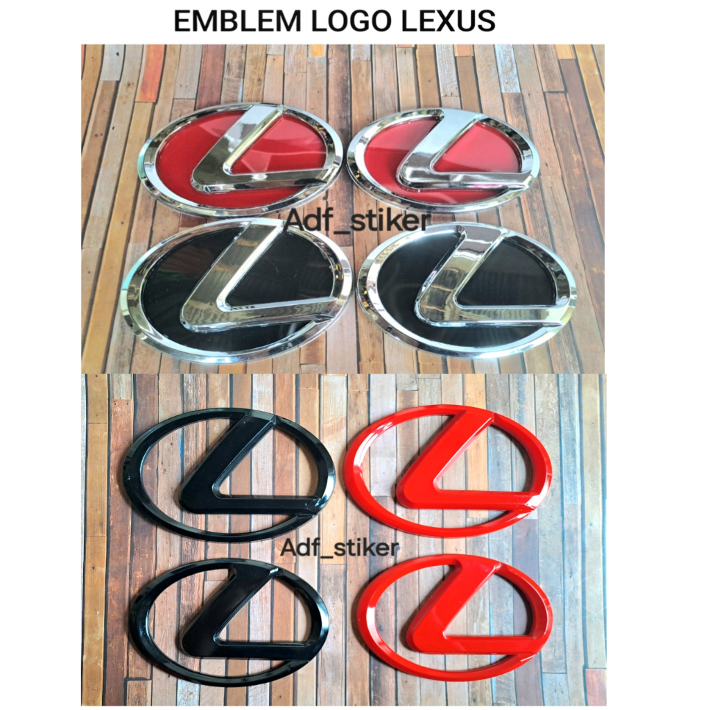 MERAH โลโก้ Lexus สีแดงและดํา / ตราสัญลักษณ์รถยนต์ Lexus ขนาด 13 ซม. 14 ซม.