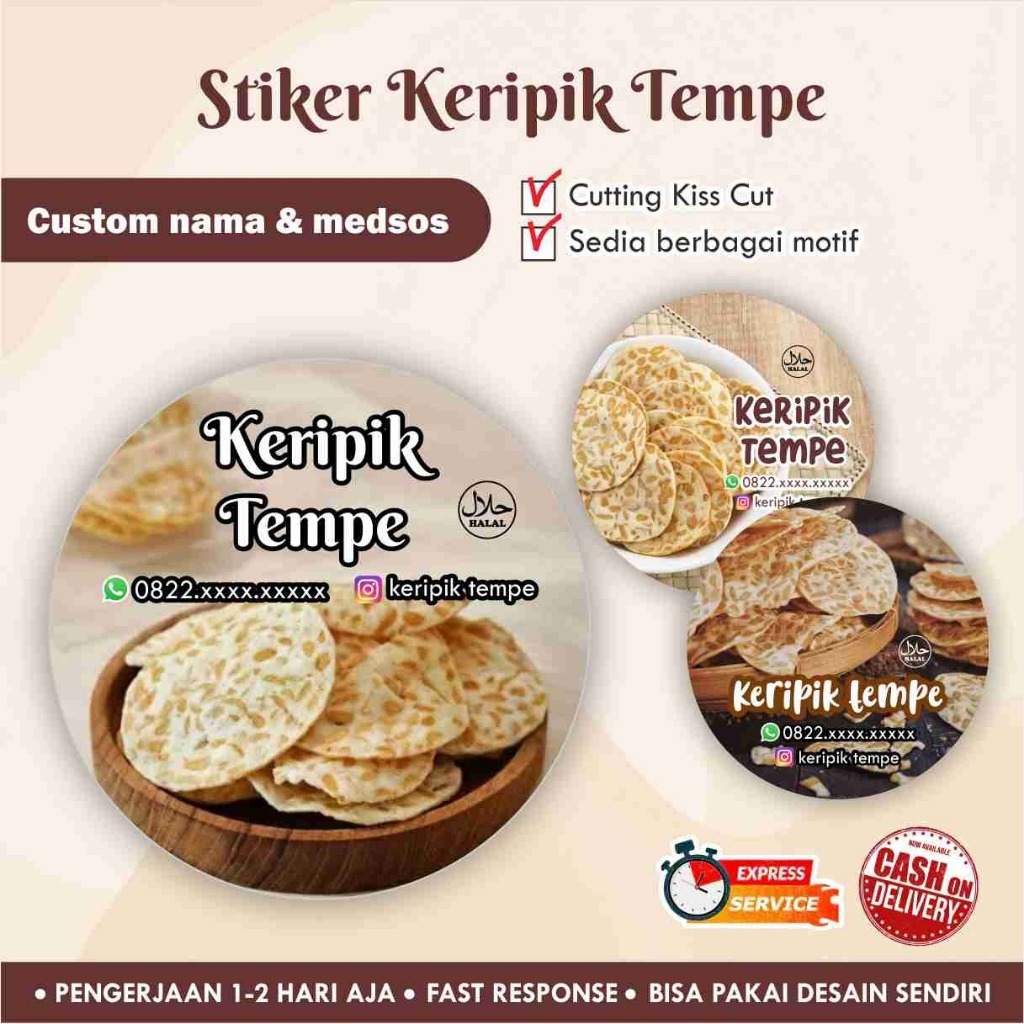 [170 ชิ้น] สติ๊กเกอร์ Cromo Tempeh Chips ทรงกลม / บรรจุภัณฑ์ / ป้ายอาหารและเครื่องดื่ม / โปรโมชั่น /