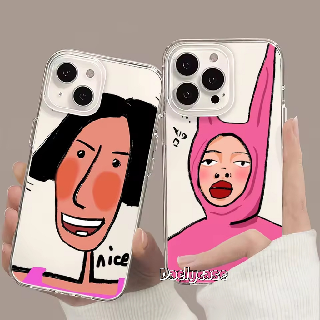 Daelycase Ugly Face Case สําหรับ Infinix Hot 50 50i 40i 30i 20i Smart 9 8 7 6 5 4 Infinix Note 40 4G