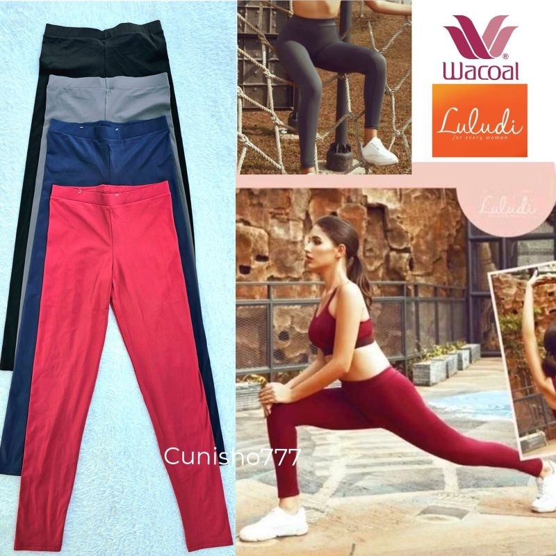 LULUDI LEGGINGS โดย WACOAL LONG SPORT DRY FIT PANTS LP 5014 LONG YOGA GYM PILATES lp5014