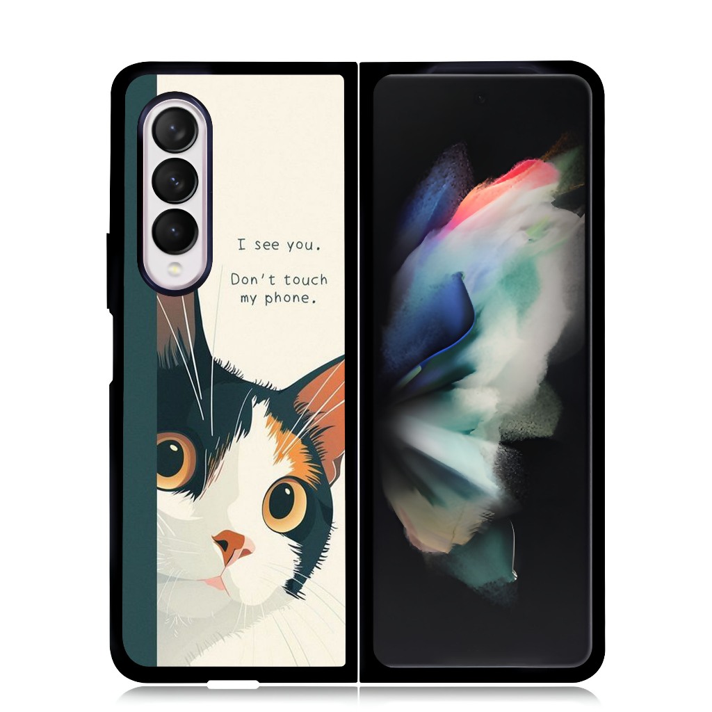 Samsung Z Fold 6 5 4 3 โทรศัพท์พลาสติกทนทาน Hardcase Dont Touch My Phone Cast Case