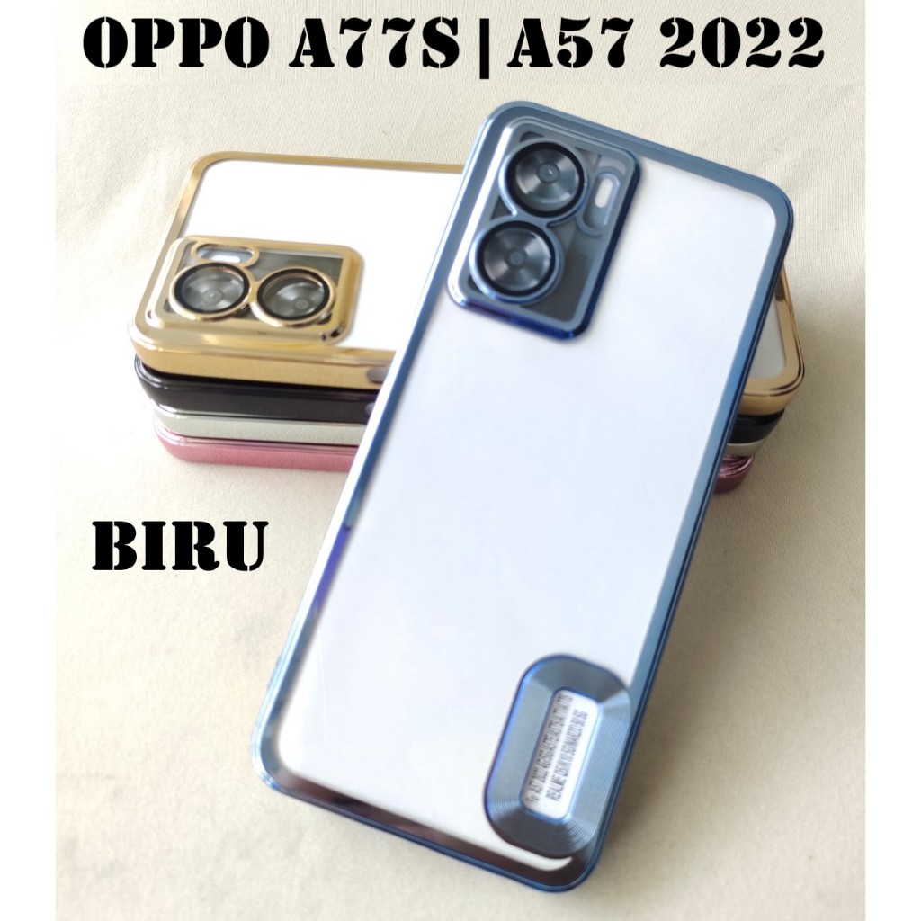 เคสนิ่มโครเมียมสําหรับ OPPO A77S / OPPO A57 2022 พร้อมตัวป้องกันหน้าจอด้านหลัง
