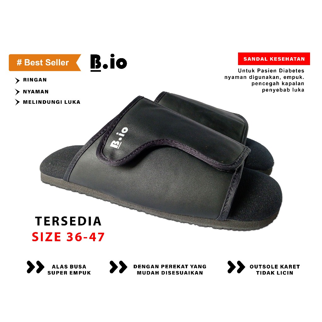 Baraka - รองเท้าแตะเพื่อสุขภาพเบาหวาน Super Soft Velcro Slop Series