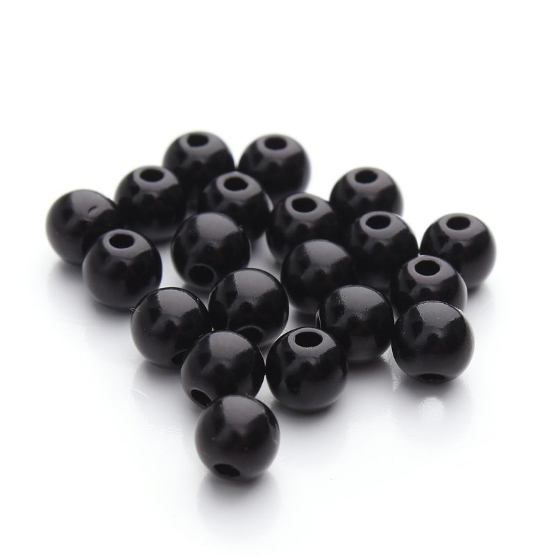 6MM BLACK IMITATION PEARL BEADS