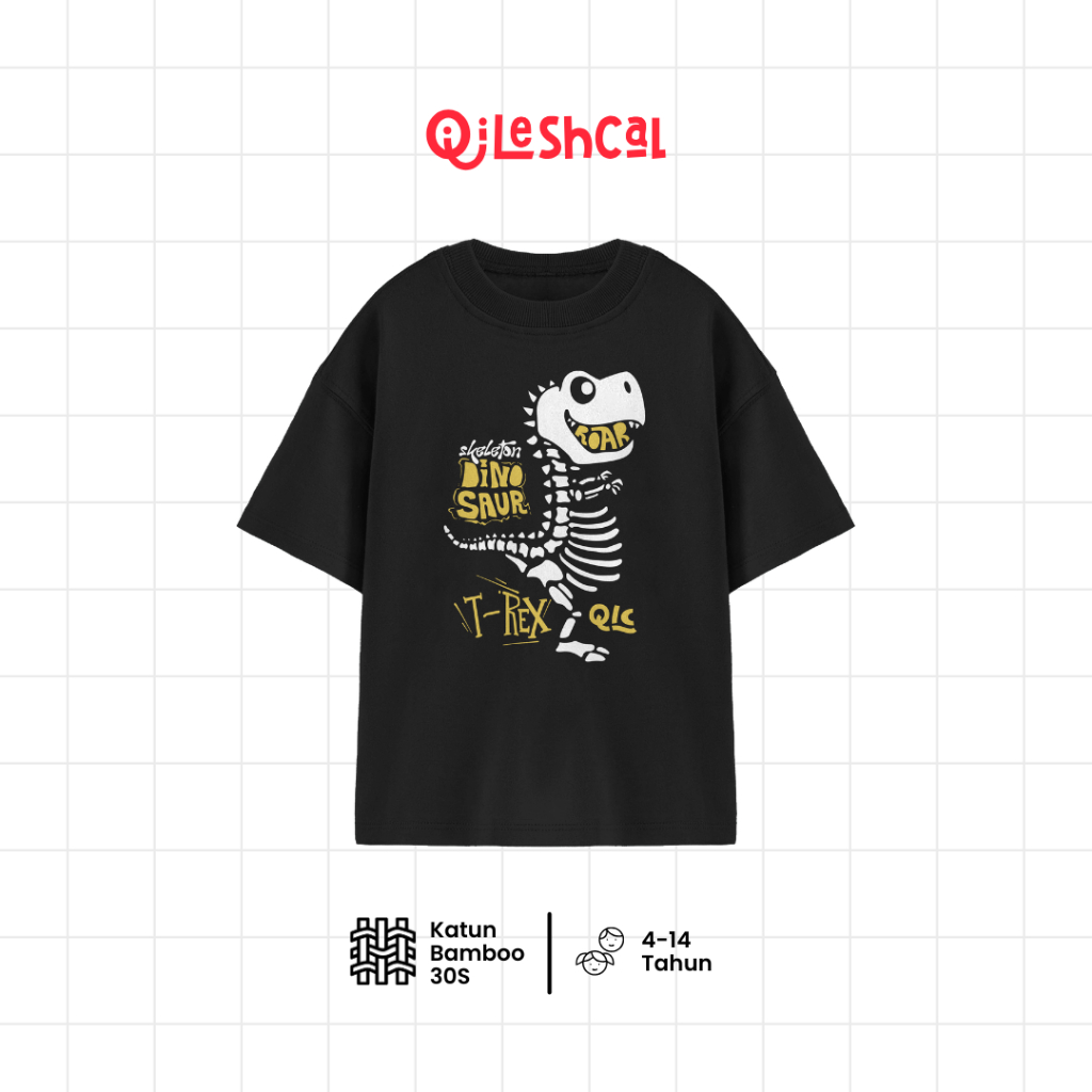 Qileshcal - เสื้อยืดเด็ก Dino T-Rex Unisex ทําจากไม้ไผ่ผ้าฝ้าย