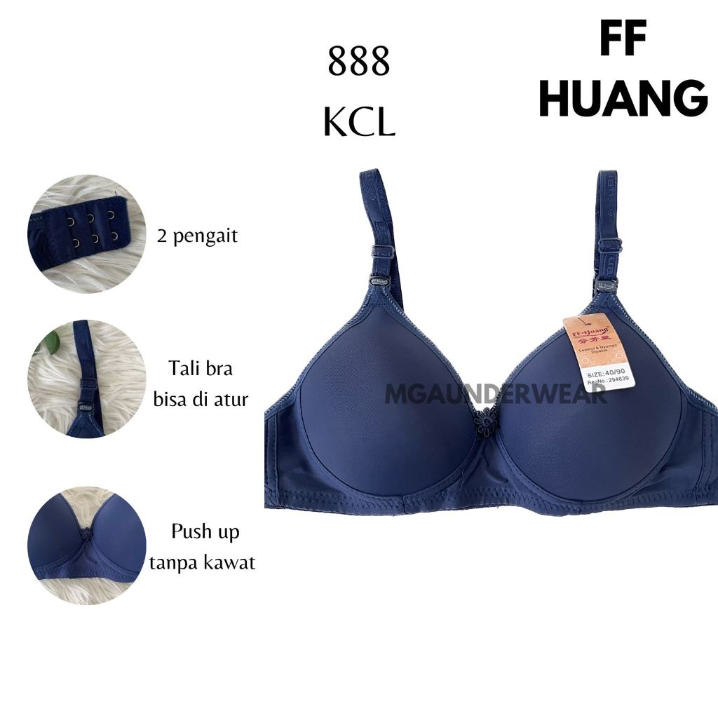 FF-Huang 888 KCL บราผู้ใหญ่ สายรัดที่ใช้งานธรรมดาแบบไม่มีลวด 2 ตะขอ