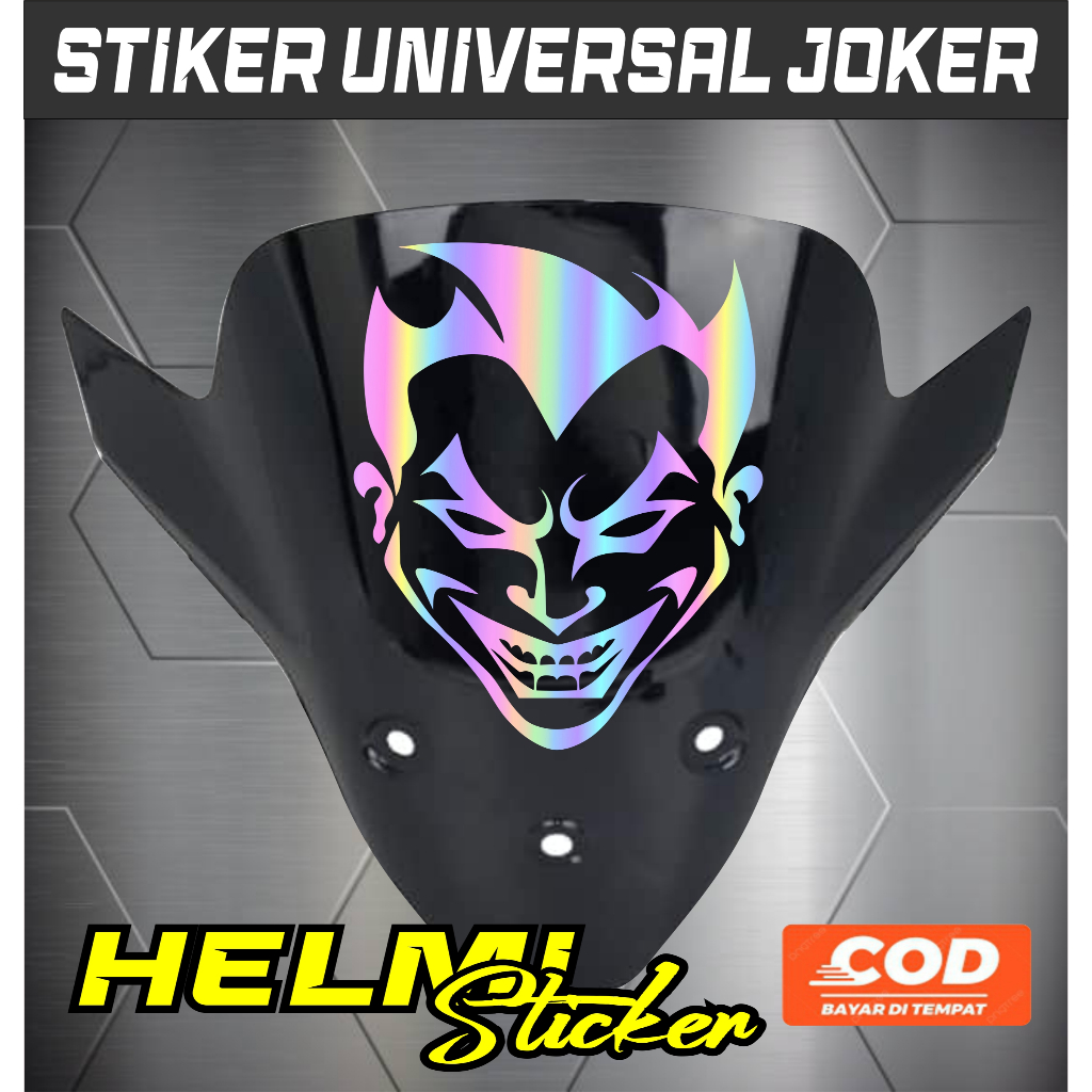 รถจักรยานยนต์สากลรถ VISOR Joker CUTTING STICKER Universal Joker STICKER