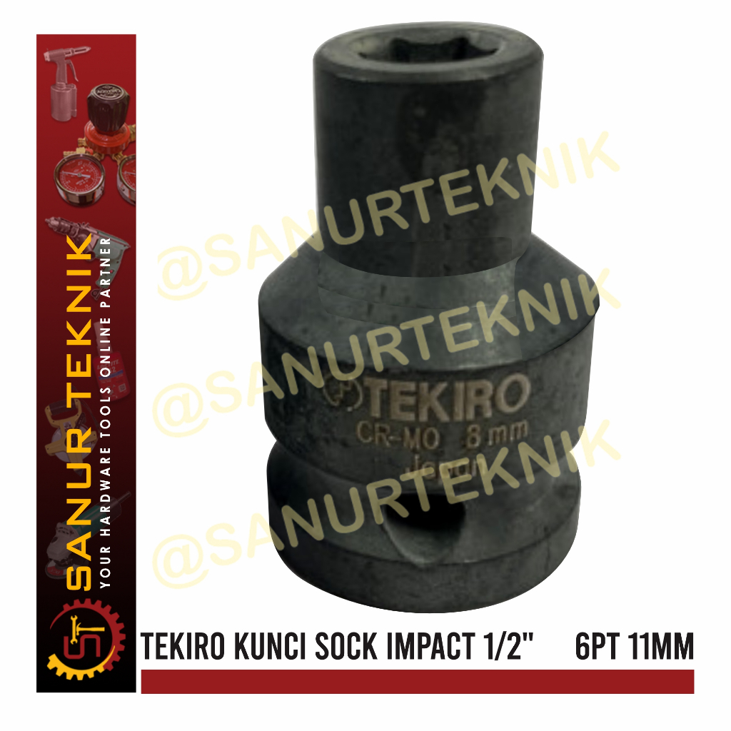 TEKIRO ลูกบล็อกกระแทก / ประแจบล็อกกระแทก 1/2" 6PT 6 PT 11mm 11 mm