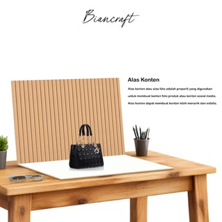 Biancraft - Alas Foto Konten Produk Lipat Motif Panel Kayu 30x45cm
