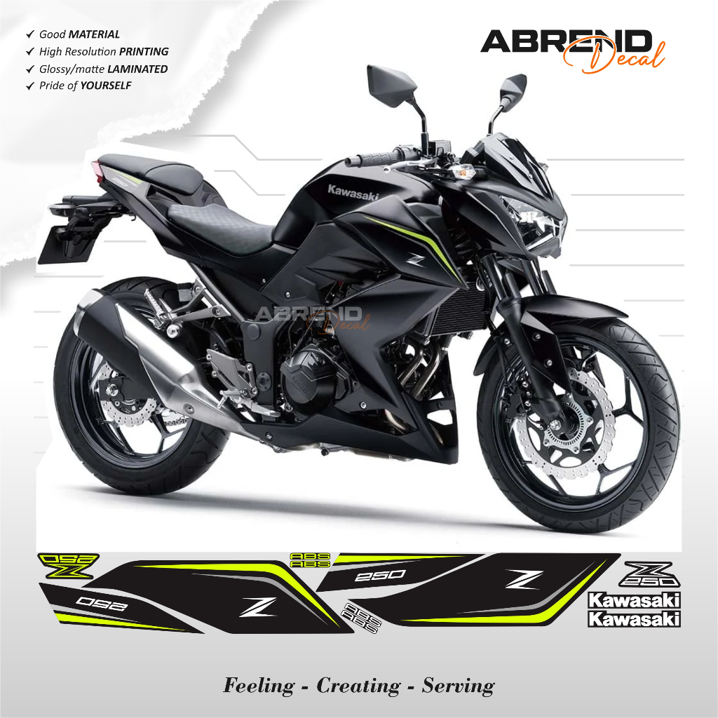 สติ๊กเกอร์ Z250 GRAFIS ORI PRINTING / STRIPING NINJA Z 250 SIMPLE MINIMALIST / DECAL STOCK