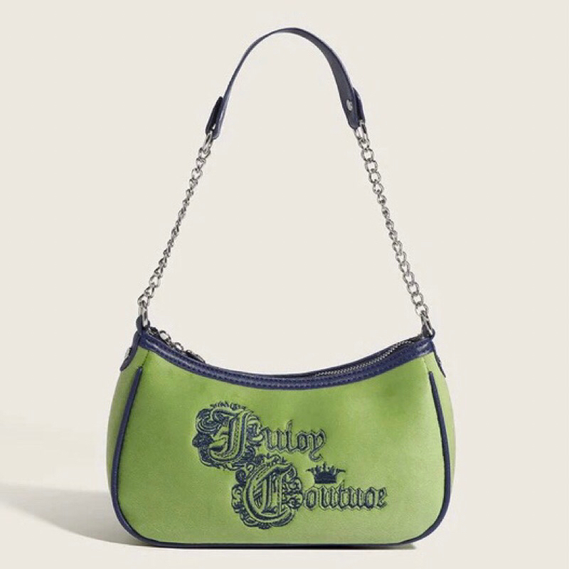 Preloved (ใหม่) กระเป๋าสะพาย Hand Bag Juicy couture Green Realpict 10000%