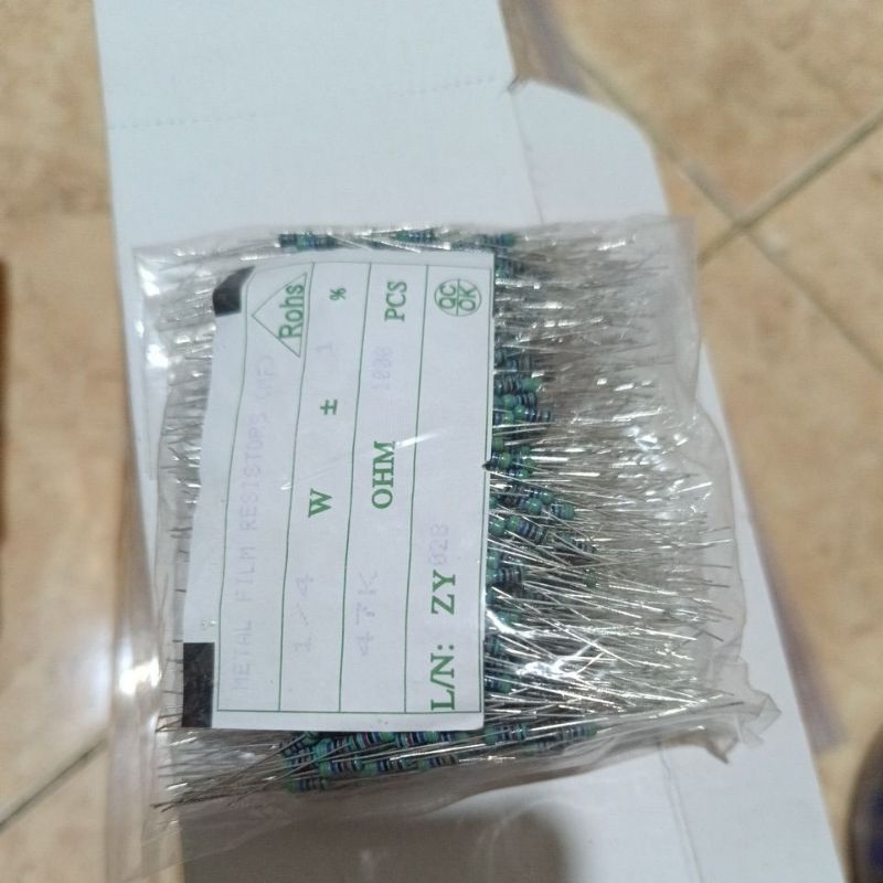 1,000 ชิ้น แรงต้าน 1/4 วัตต์ 47k 47 kr 1/4w 47K สีน้ําเงิน R 0.25 วัตต์