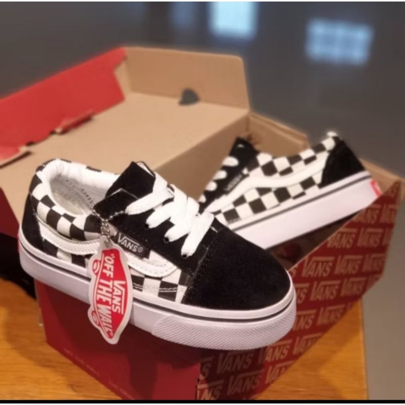 Hitam PUTIH Vans รองเท้า Black and White Off The Wall