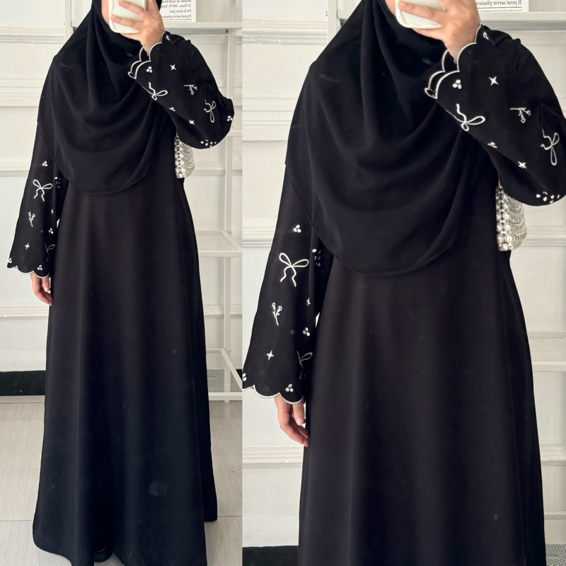 MEDINA ABAYA EMBROIDERED COUPLE CLOTHES DRESS COQUETTE GAMIS BUSUI FRIENDLY ABAYA UMROH