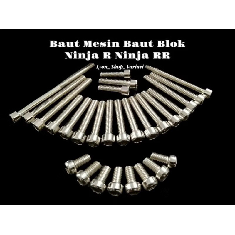 MESIN L BLOCK BOLT NINJA R NINJA RR ENGINE BLOCK ชุดซ้ายขวา 28 ชิ้น
