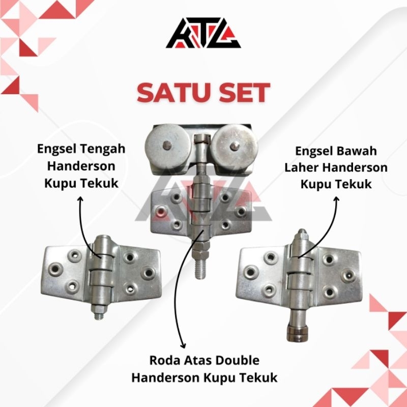 [ ONE SET ] HANDERSON HINGE ( DOP ) || ล้อบนคู่ Henderson Butterfly, บานพับกลาง Henderson Butterfly,