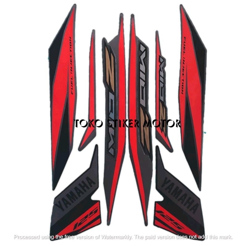 Striping Sticker List Body สําหรับ Yamaha Mio Z 2016 Standard Black Ash