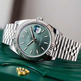 【100% ASLI】Original Jam tangan Rolex Datejust Green Dial M126334-0028 Automatic 18CT Teflon material 41mm Oystersteel Jam Tangan Rolex Pria wanita Couple watch Tangan Pria
