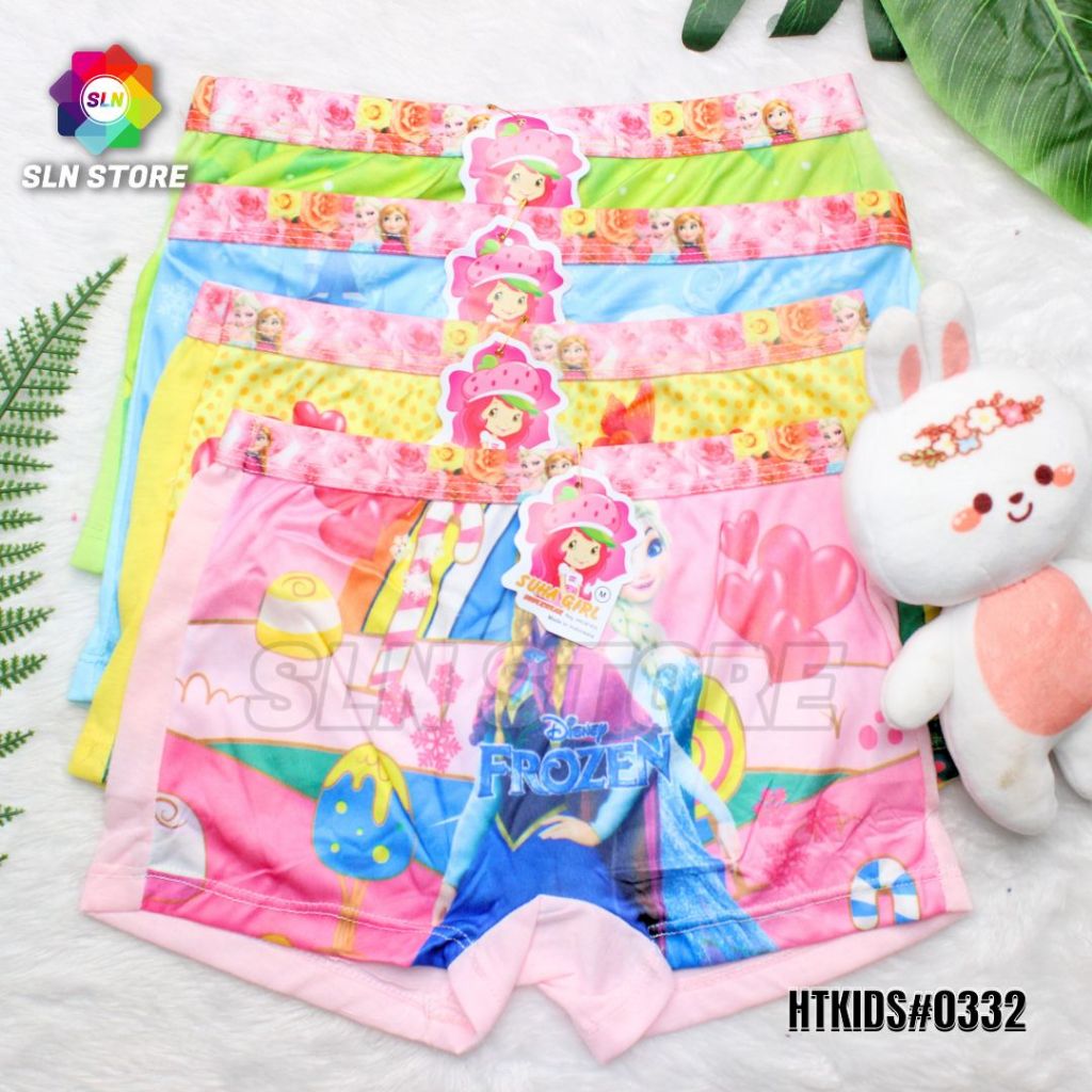(12PCS) GIRLS BOXER SHORTS WITH CARTOON MOTIFS / GIRLS BOXERS SUHA GIRL 0332
