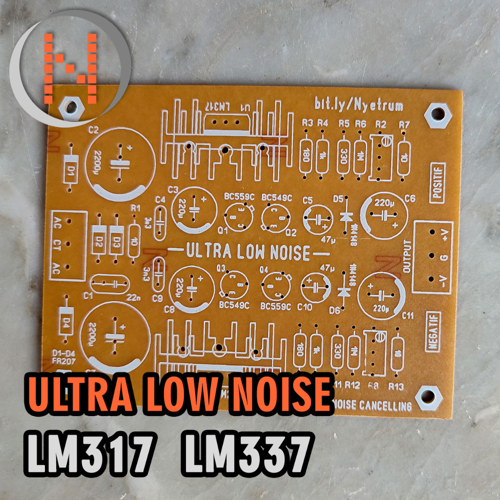 PCB ตัวควบคุมเสียงรบกวนต่ําเป็นพิเศษสมมาตร LM317 LM337 แหล่งจ่ายไฟ