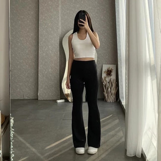 CF - Flare Pants - Highwaist Flare Pants - Highwaist Kulot Cutbray Scuba Premium Melar Elastis
