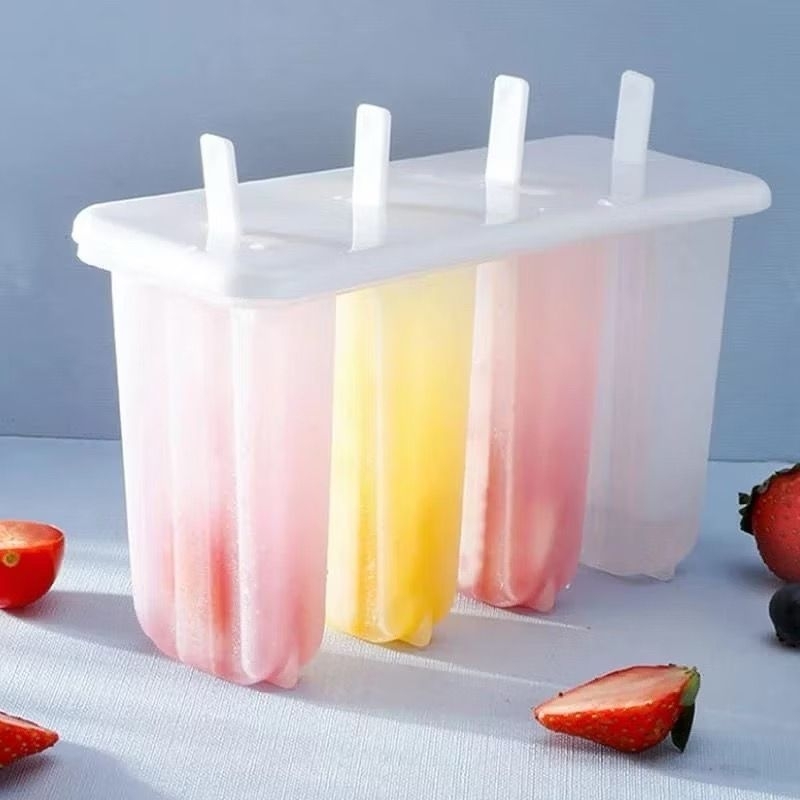 LILIN Mambo Ice Cream Popsicle Mold Jelly Mambo Ice Cream Popsicle 4 ช่องนําเข้าวัสดุพลาสติก hvr