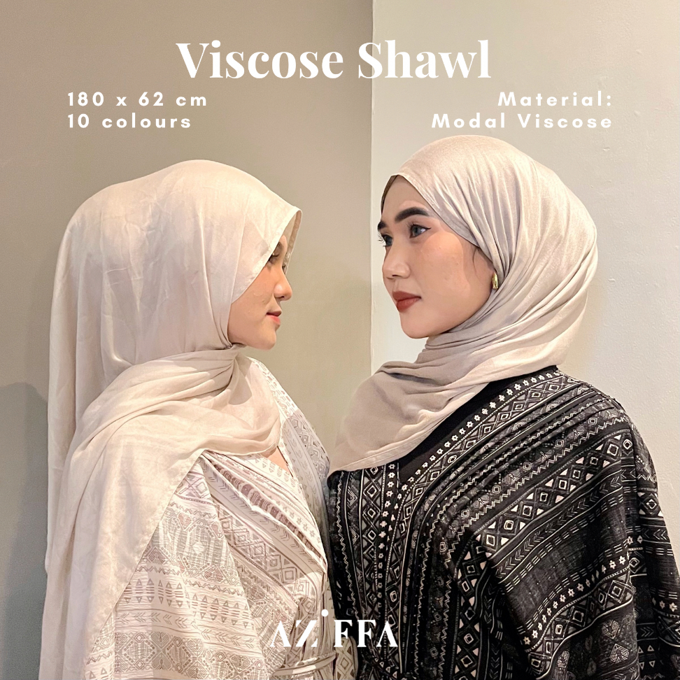 AZiFFA - ผ้าคลุมไหล่ผ้าวิสโคซี่ | Pashmina Krapy Double Sticth Falling and Soft | ฮิญาบ พาสมีนา พรีเ