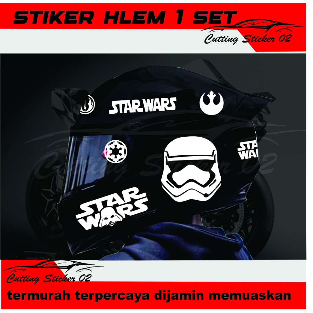 ชุดสติ๊กเกอร์ตัด STAR WARS สําหรับหมวกกันน็อค