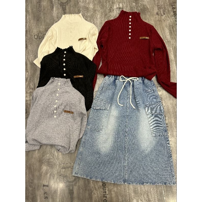 ER-085 IMPORTED GIRLS JEANS SKIRT SET AGES 6-12 ปี