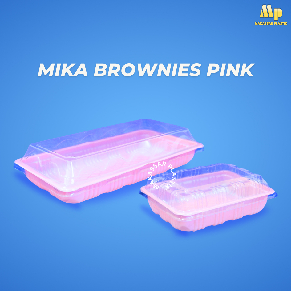 MIKA BROWNIES PINK / BROWNIES TRAY / BROWNIES CONTAINER @50 ชิ้น