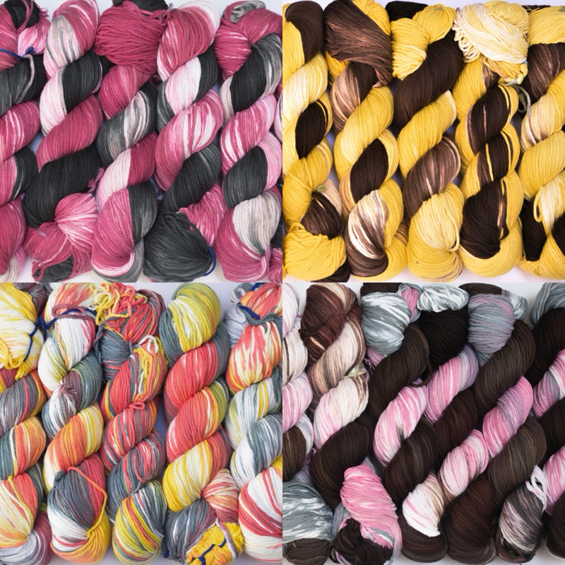 เส้นด้าย ombreย้อมมือ เส้นด้ายถักคอตตอนผสมใหญ่ (น้ําหนัก dk)