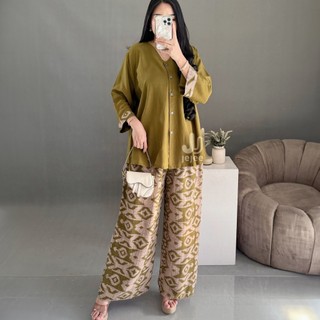 Setelan Suminah Jumbo One Set Rayon Busui Piyama Baju Tidur Wanita