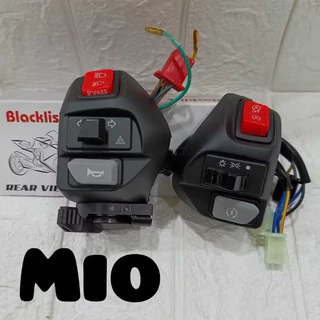 MERAH ชุดสวิทช์ Pnp Mio Aerox ซ้ายขวา Domino Vietnam Complete Engine Plus Hazard Switch Aerox New Aerox Old All Mio Mio J Mio Sporty Mio M3 Etc สวิทช์ Mio เวียดนามสีแดงสีฟ้าและคาร์บอน