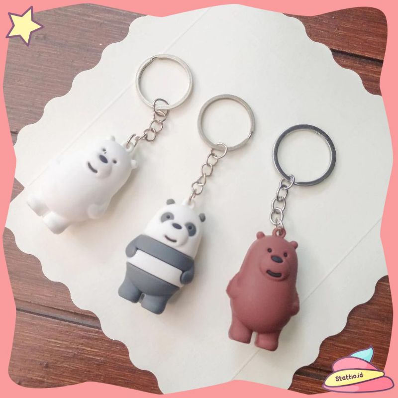 GANTUNGAN พวงกุญแจหมีพรีเมี่ยม We bare Bear Panda Cute