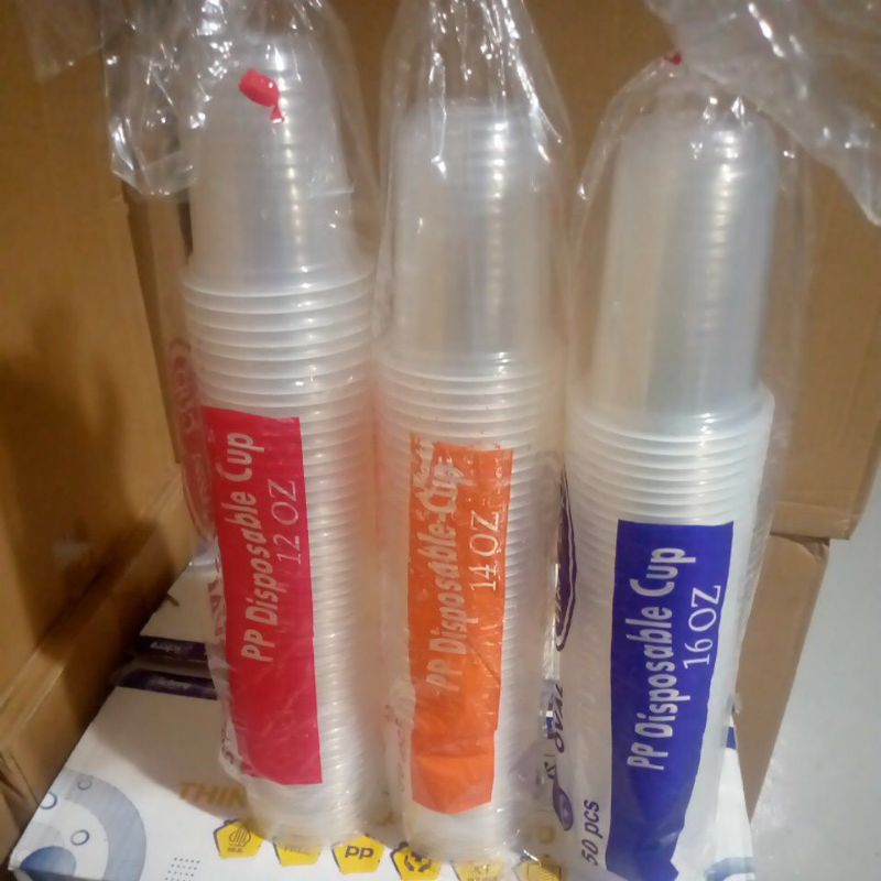 HP - WITA Plastic Cup 12 Oz/14 Oz/16 Oz 8gr OVAL PP PLAIN Perslop บรรจุ 50 ชิ้น