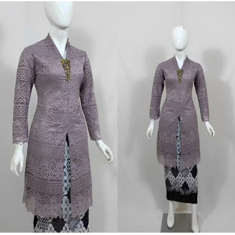 เสื้อทูนิคเปิดยาว kebaya คอปก shanghai ทันสมัย ผ้า kebaya