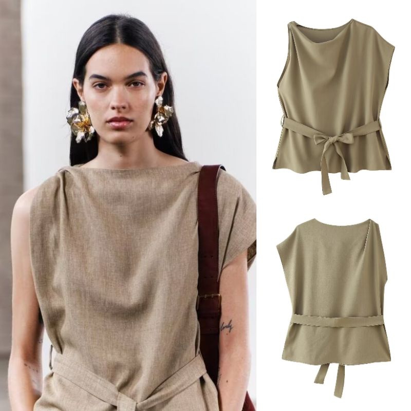 สายรัดเอวสีกากีท๊อป 75895 (TA)