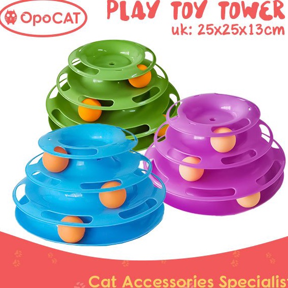 Sd 5 Opo Cat Play Toy Tower Interactive Cat Toy ลูกบอลราง 3 ระดับ