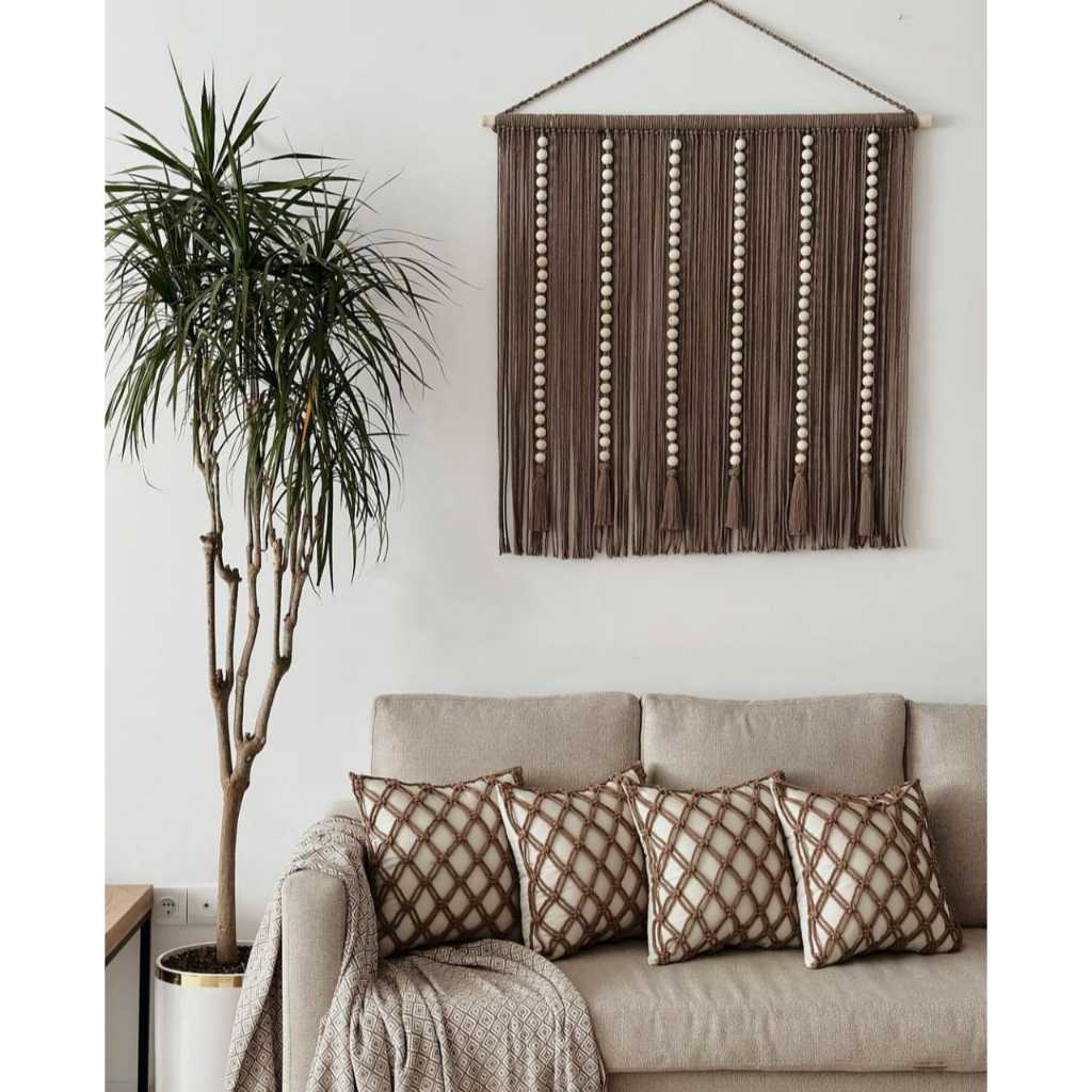 Hiasan DINDING Macrame แขวนผนัง แขวนผนัง ดีไซน์จัมโบ้ ขนาด 85x100 ซม.
