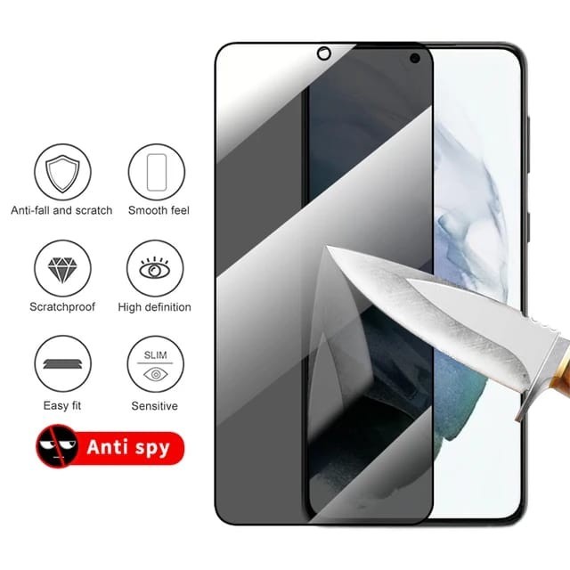 SAMSUNG S20 S21 S23 S24 FE PLUS S10 NOTE 10 LITE กระจกนิรภัย Anti SPY คลุมทั้งหมดหน้าจอกระจกความเป็นส่วนตัว