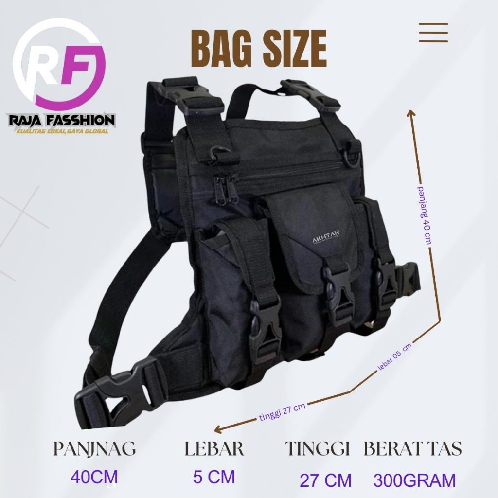 Akhtar Tactical Chest Bag Mens Chest Bag Sling Chest Rig Chest Bag - Slingbag