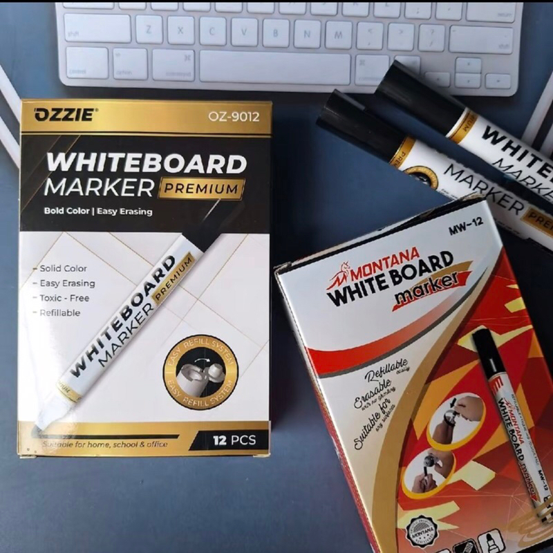 WHITE BOARD Marker Ozzie และ MONTANA/ ปากกามาร์กเกอร์ขนาดใหญ่/ ปากกาไวท์บอร์ดสีดํา