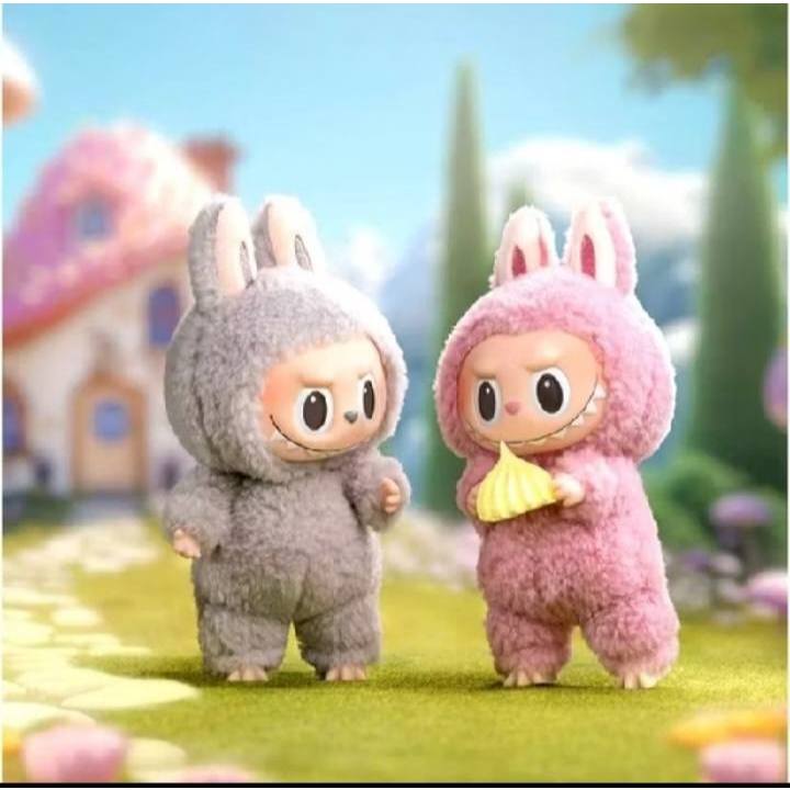 LABUBU Sealed Exiting Macaron Pop Mart Vynil Face พวงกุญแจ